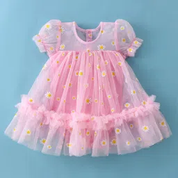 Mark & Mia Puffed Sleeves Onesie with Floral Print - Pink-picture-20