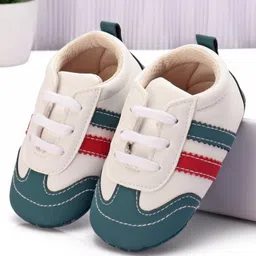 Cute Walk by Babyhug Booties with Striped Design & Lace Up Closure - Green-picture-33