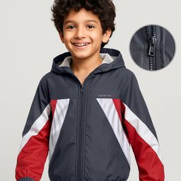 Pine Active Woven Full Sleeves Ultra Comfort Athleisure Jacket With Hoodie - Navy Blue-picture-8