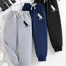 Googo Gaaga Cotton Knit Pack Of 3 Dinosaurs Printed Pajamas - Grey Navy Blue & Black-picture-21