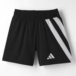 ADIDAS KIDS Knit Mid Thigh Length Shorts with Stripes & Brand Logo Graphic - Black-image-29