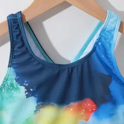 Pine Kids Sleeveless V Cut Swimsuit With Galaxy Print - Multicolor image 3