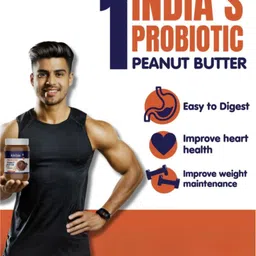 Kikibix Dark Chocolate Natural Peanut Butter | No Added Sugar, Added Probiotics, High Protein, All-Natural, No Unhealthy Fats | 340g x Pack of 1 image 3