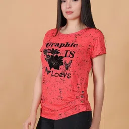 POLLOLOCO Women Typography Printed T-shirt image 3