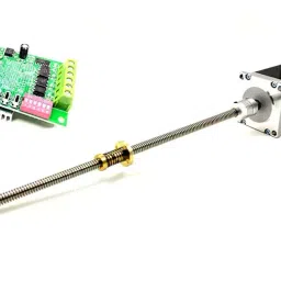 Invento TB6560 Driver + Nema 23 25 Kg-cm Stepper Motor + Flexible coupling + 600mm (0.6 mtr) 8mm T8 TR8 2mm Pitch Lead Screw + Antibacklash Nut ISC 1177-E6 image 1