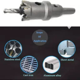 FLAMINGO ENTERPRISE Heavy-Duty Carbide Hole Saw Cutter Kit TCT & SS 25 mm Masonry Bits Type, FM-206 image 3