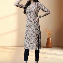 HERE&NOW Selection Of 3 Ethnic Motifs Printed Round Neck Straight Kurtas image 2