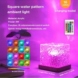 DWIZA ENTERPRISE White Acrylic Square Table Lamp image 5