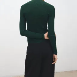 MANGO High Neck Fitted Crop Pullover image 2