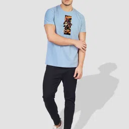 Greylongg Men Typography Printed Applique T-shirt image 5