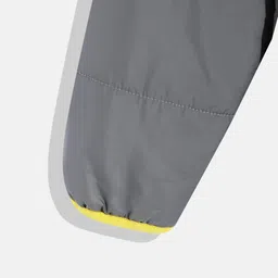 Allen Solly Junior Boys Grey & Yellow Striped Hooded Padded Jacket image 4