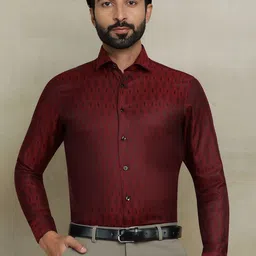 WYRE Men Spread Collar Abstract Printed Cotton Slim Fit Formal Shirt-picture-16
