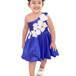 Pragya Exclusive Girls One-Shoulder Satin Balloon Dress-picture-26