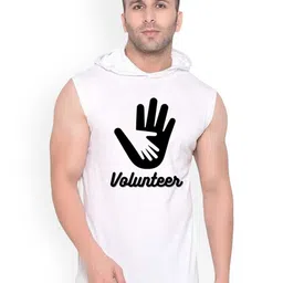 FABSTIEVE Typography Printed Hooded Neck Sleeveless Cotton Gym Vest-image-24