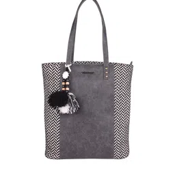 ASTRID Black & White Textured Tote Bag image 2