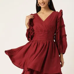 Antheaa Woman Ruched Layered Dress-picture-15