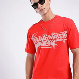 glitchez Typography Printed Relaxed Fit T-shirt-image-61
