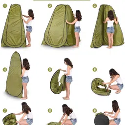 Linist Pop-Up Privacy Camping Tent – Portable Polyester Outdoor Shower Tent, Dressing Changing Room, Camp Toilet Tent with UV Protection, Zippered Windows, Storage Pockets & Carry Bag for Travel image 5