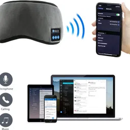 HEDRIX Sleep Headphones Bluetooth Eye Mask 5.0 Wireless Music Light Eye Shades Headband Sport Headsets with Built in Speakers Microphone Washable Soft Eye Blinder for Perfect Sleeping (MULTI) image 4