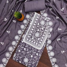 LeeliPeeri Designer Embroidered Unstitched Dress Material-picture-25