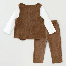 Kookie Kids Full Sleeves Solid Winter Wear Suit Bow Applique - Brown-picture-14