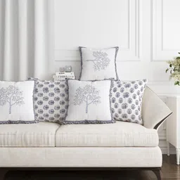 Blocks of India 5 PC Cushion Cover set- Grey-image-91