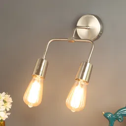 De Maison Décor Salcia Gold Artsy Dual Wall light by Décor de Maison in Pewter Finish-image-95