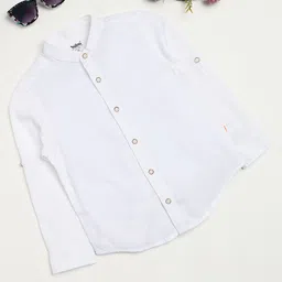 Milou Cotton Full Sleeves Solid Bio Washed Shirt - White-picture-15