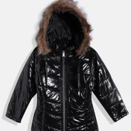 OKANE Full Sleeves Solid Colour Padded Jacket with Detachable Hood - Black-picture-14