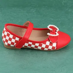 Pine Kids Bellies with Bow Applique & Velcro Closure - Red image 4