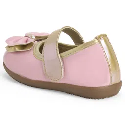 Chiu Bow Applique Detailed With Velcro Closure Mary Jane Ballerinas- Pink image 5