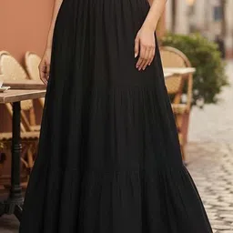 URBAN KANYA Cotton Flared Maxi Skirt-image-18