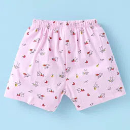 Tango Single Jersey Knit Half Sleeves Shorts Night Suit Bunny Print - Pink image 5