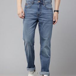 U.S. Polo Assn. Denim Co. Men Slim Straight Fit Mid-Rise Light Fade Stretchable Jeans-picture-5