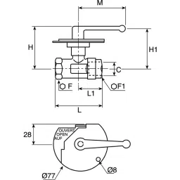Legris Brass 2 Way Ball Valve Threaded BSPP 3/4 inch 40 Bar Operating Pressure, 0432 20 27 image 2