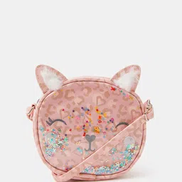 Accessorize Girls Graphic Printed Cat Sequin Crossbody Sling Bag-picture-37