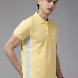 U.S. Polo Assn. Brand Logo Printed Polo Collar Pure Cotton Longline T-shirt-picture-13