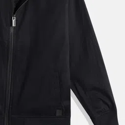 WROGN YOUTH Boys Navy Blue Solid Pure Cotton Bomber Jacket image 5
