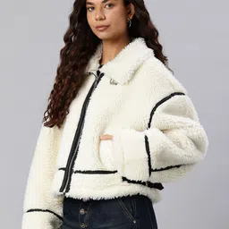 London Rag Faux Fur Aviator Jacket image 3