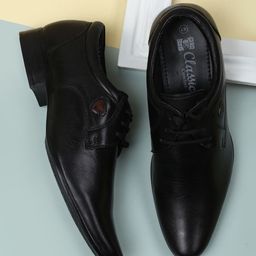Red Chief Men Black Leather Formal Derbys-picture-8