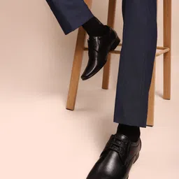 Red Chief Men Black Leather Formal Derbys image 2