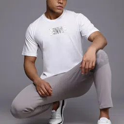SZN Men Typography Printed Applique Round Neck T-shirt image 2