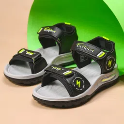 KATS Thunderbolt Applique Detailed Double Velcro Closure Sandals - Black-picture-10