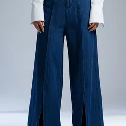 FREAKINS Women Cotton Wide Leg High-Rise Denim Korean Pants-picture-20