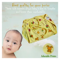 chrish Chirsh Newborn Cloth Diapers/Nappies Cotton Cloth Nappies With String Pack of 20 (0-6 Months) Medium- Multi Color image 2