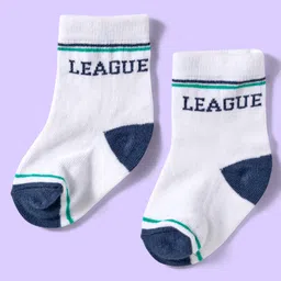 Cute Walk by Babyhug Ankle Length Antibacterial Socks With Stripes Pack Of 3 - White & Aqua image 2