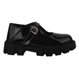 Shoetopia Solid Loafers - Black image 4