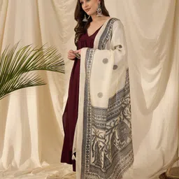 InWeave Women Regular Kurta with Palazzos & With Dupatta image 4