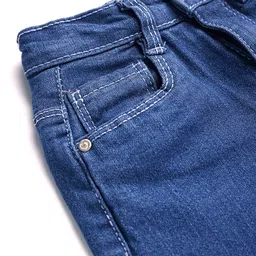 Babyhug Full Length Washed Denim Jeans with Stretch - Blue image 4