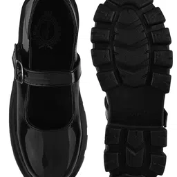 Shoetopia Solid Loafers - Black image 5